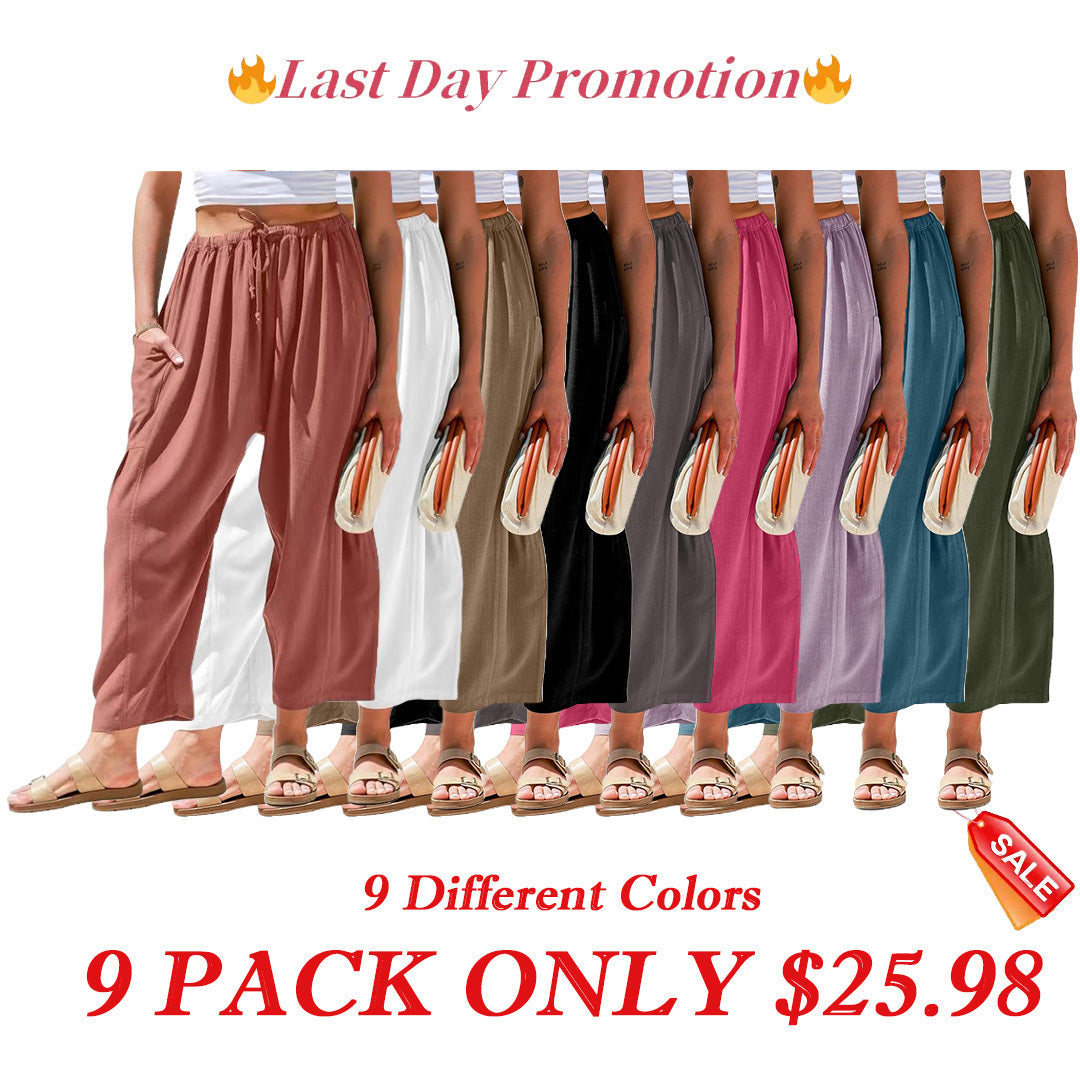 š„FINAL SALEā”Womens Linen Wide Leg Pants