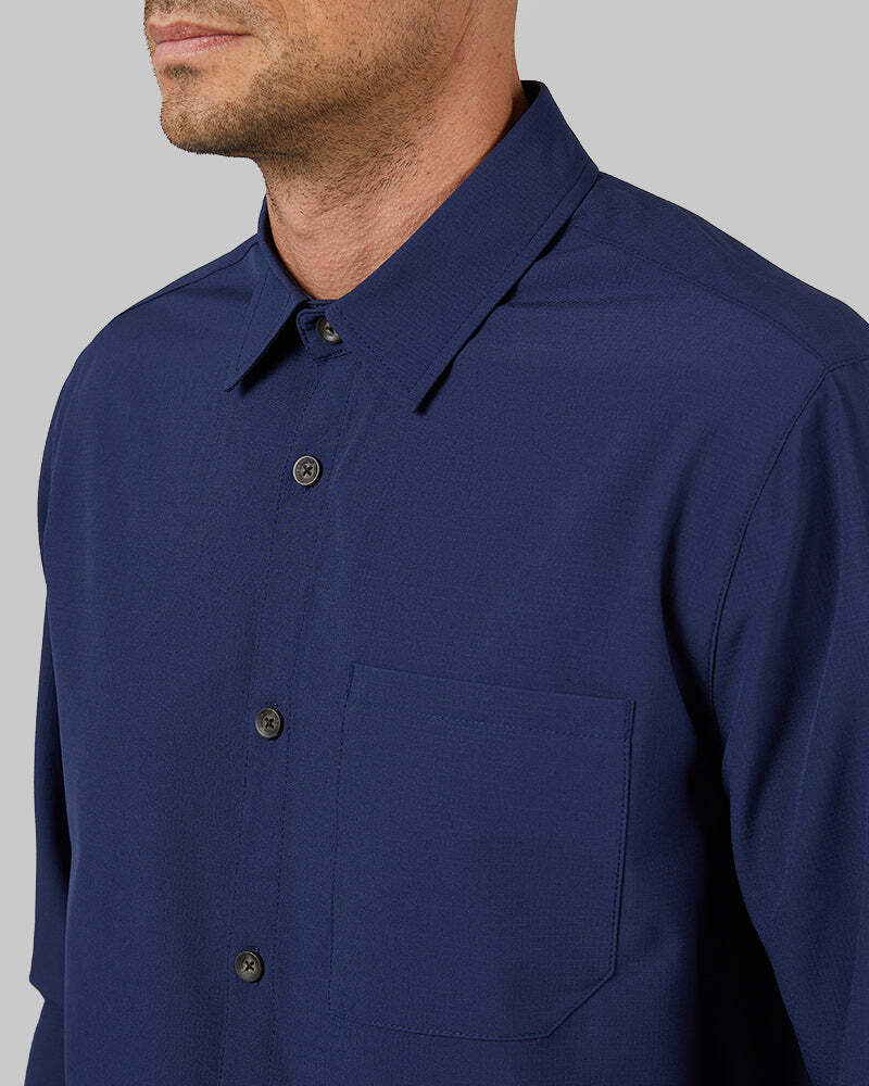 MEN'S STRETCH WOVEN LONG SLEEVE BUTTON-UP