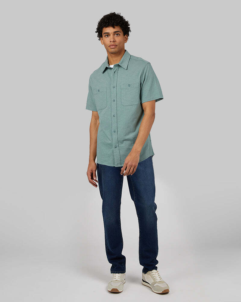 MEN'S SOFT WASH KNIT SHORT SLEEVE BUTTON-UP
