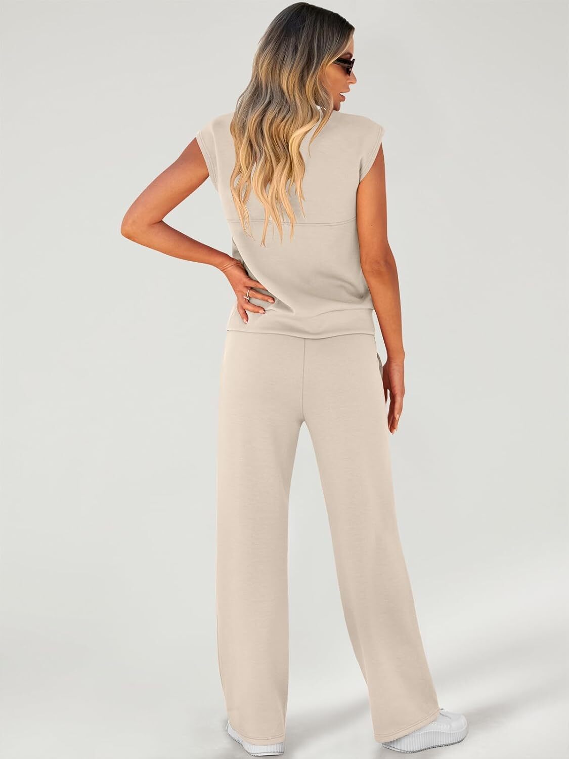 🔥Fall Sale🔥Women 2 Piece Set Sleeveless Sweatsuit Tracksuit
