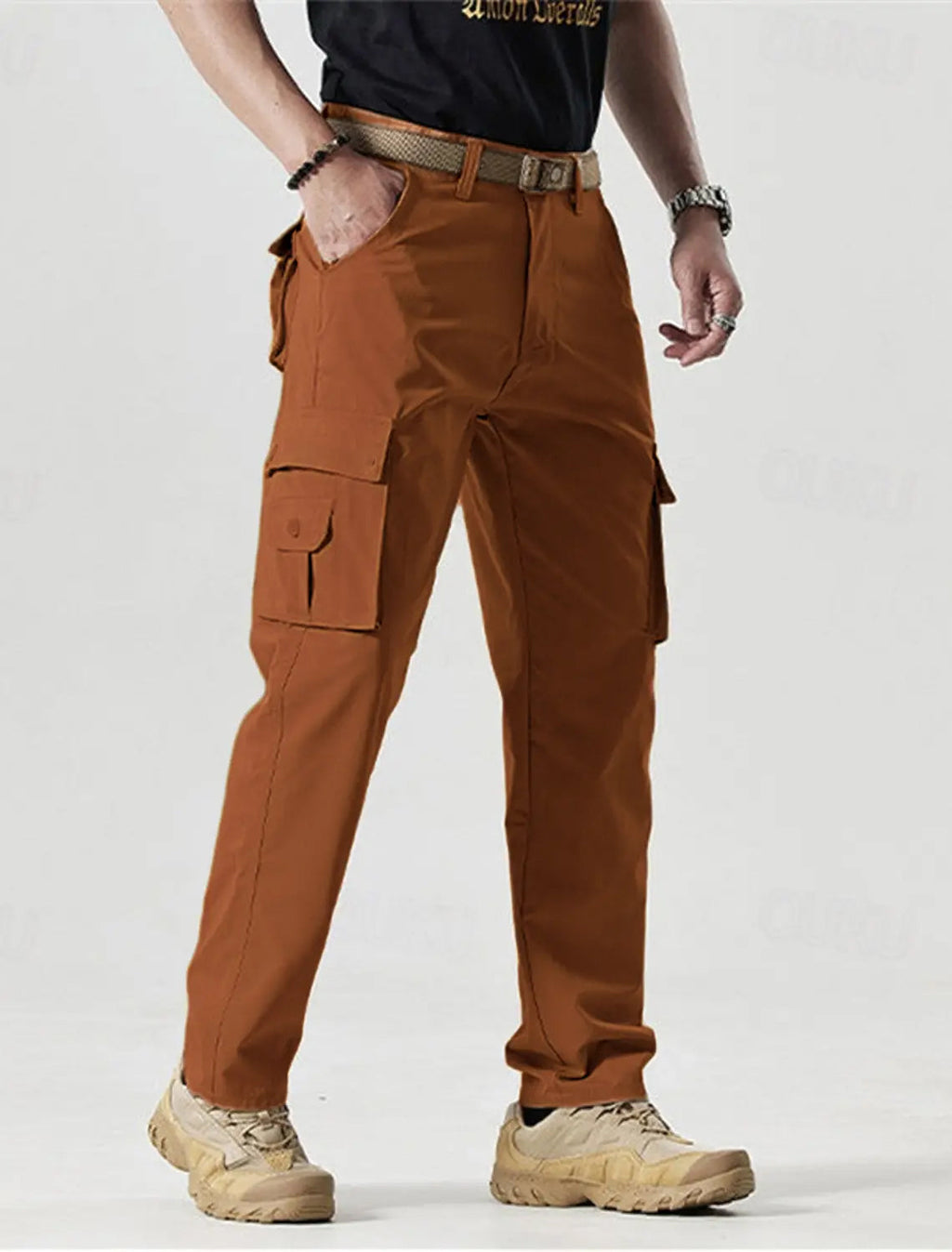 🔥2025 Hot Sale 90% off🔥Men's Solid Color Patched Zipper Fly Cargo Pants