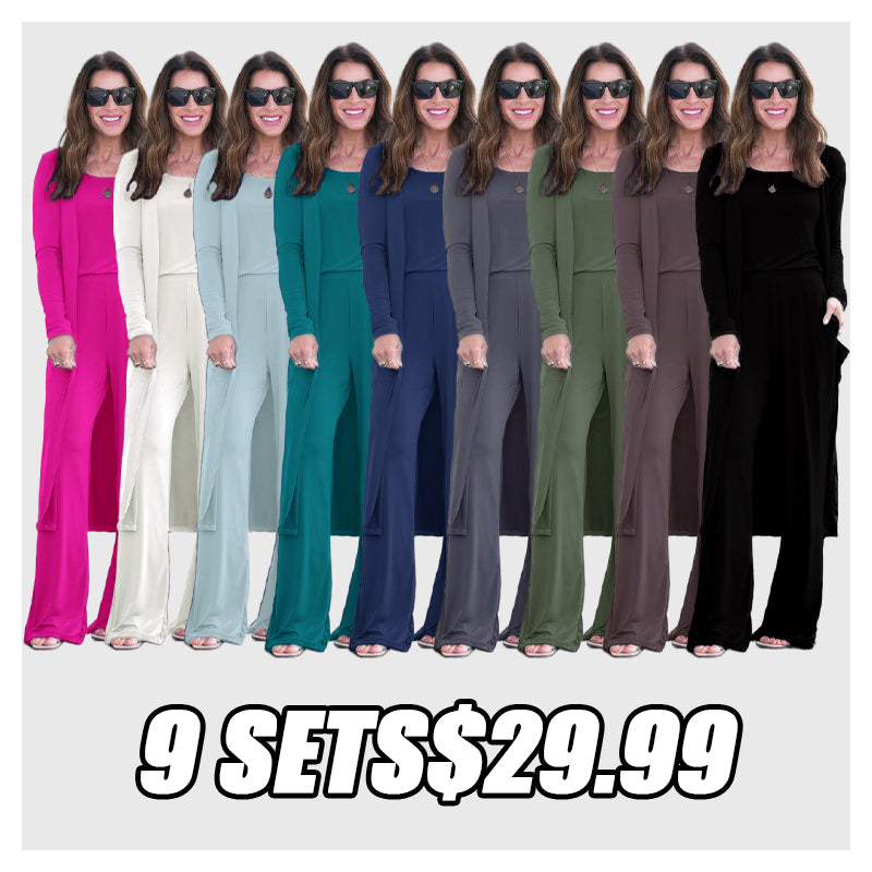 🔥LAST DAY SALE  3-Piece Ultra-Comfy Lounge Set  Soft Stretch Jogger Pants + Oversized Top  | Pockets, Wrinkle & Fade Resistant  Perfect for Plus Size Girls