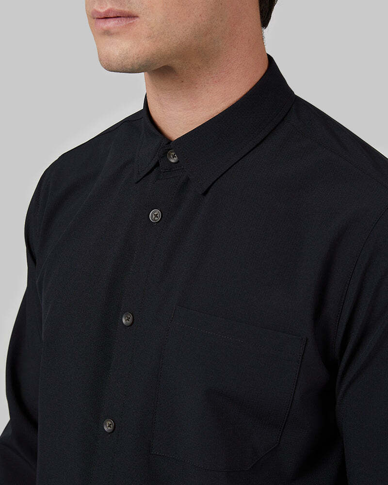 MEN'S STRETCH WOVEN LONG SLEEVE BUTTON-UP