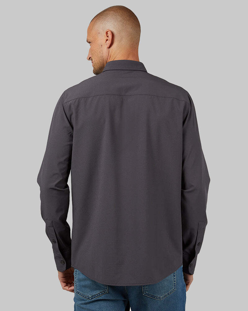 MEN'S STRETCH WOVEN LONG SLEEVE BUTTON-UP