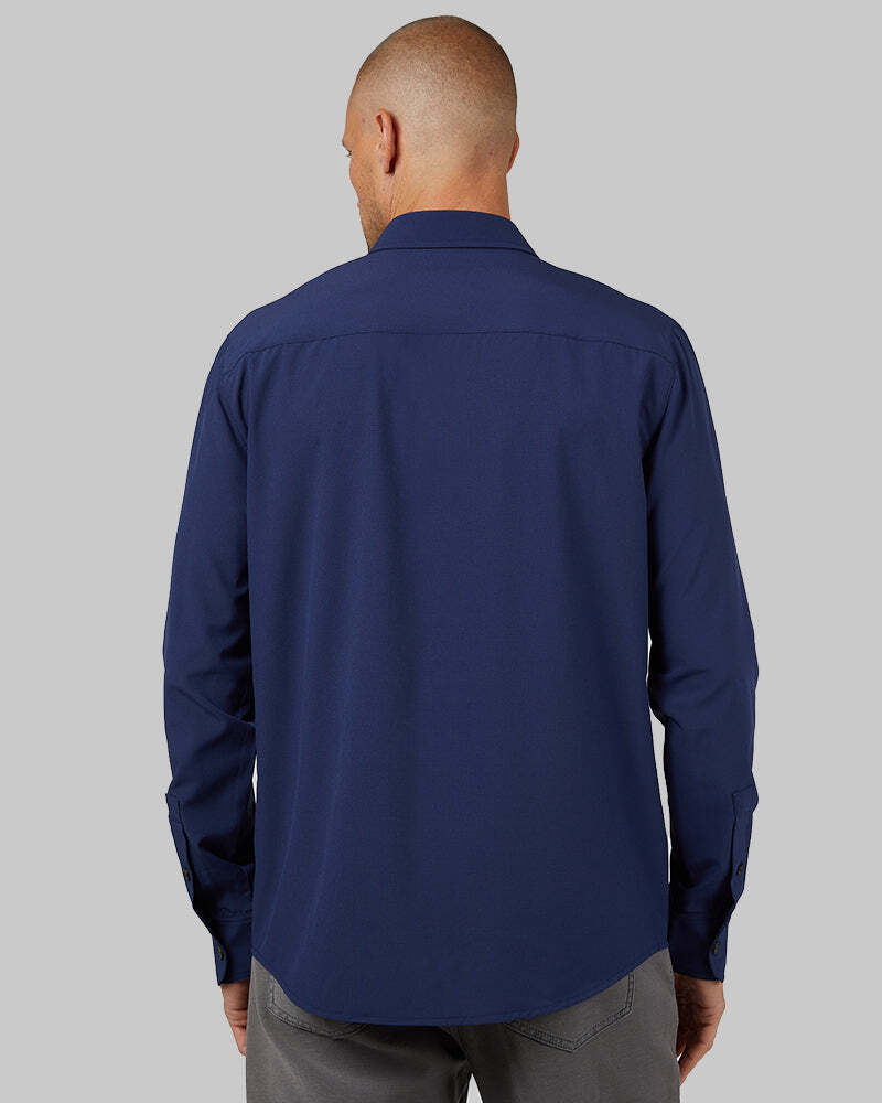 MEN'S STRETCH WOVEN LONG SLEEVE BUTTON-UP