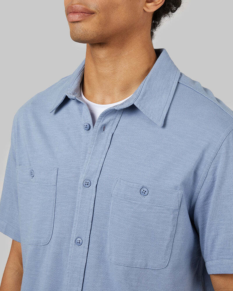 MEN'S SOFT WASH KNIT SHORT SLEEVE BUTTON-UP