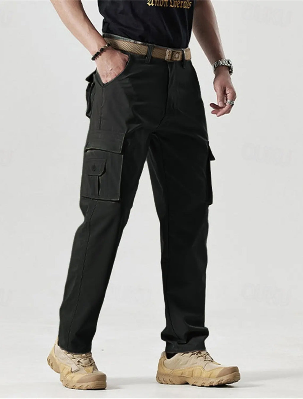 🔥2025 Hot Sale 90% off🔥Men's Solid Color Patched Zipper Fly Cargo Pants