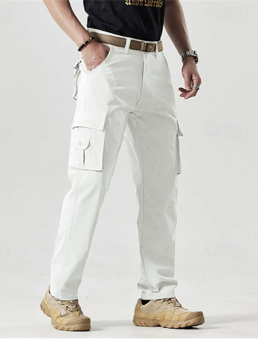 🔥2025 Hot Sale 90% off🔥Men's Solid Color Patched Zipper Fly Cargo Pants