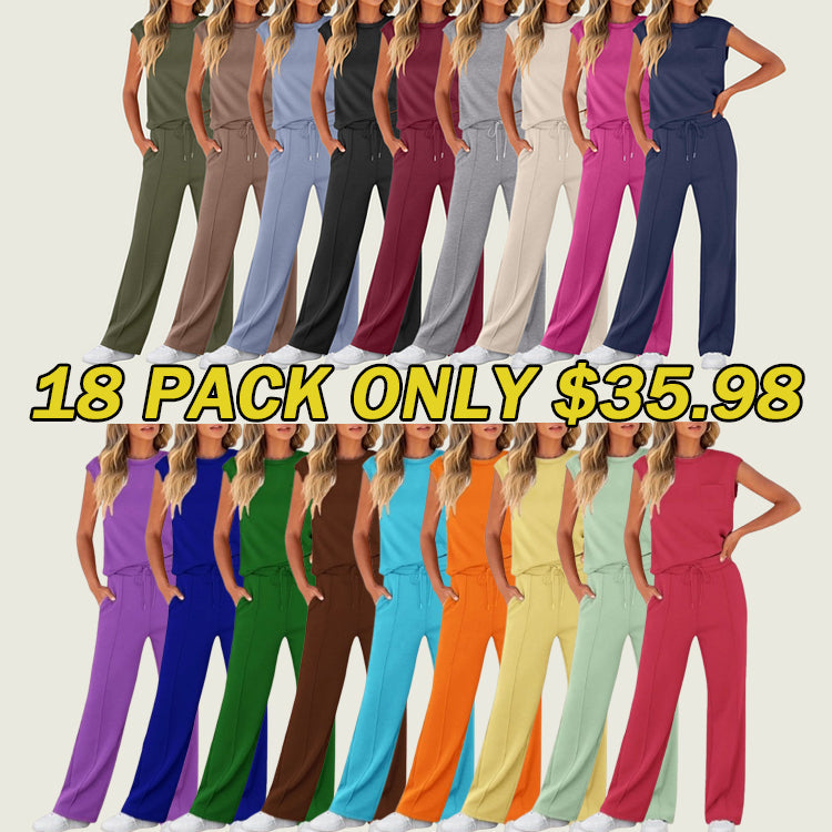 🔥Fall Sale🔥Women 2 Piece Set Sleeveless Sweatsuit Tracksuit