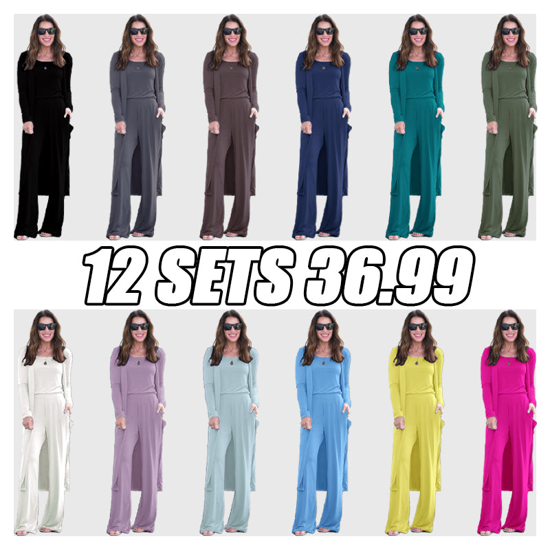 🔥LAST DAY SALE  3-Piece Ultra-Comfy Lounge Set  Soft Stretch Jogger Pants + Oversized Top  | Pockets, Wrinkle & Fade Resistant  Perfect for Plus Size Girls